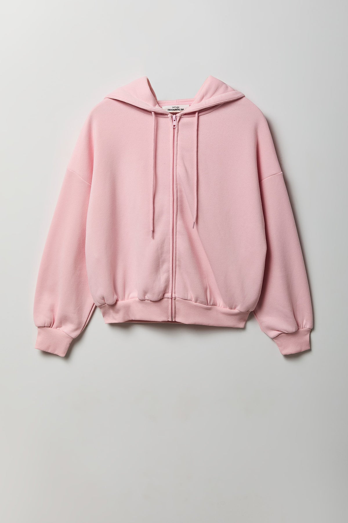 Alt View 4. Fleece Boxy Zip Hoodie - Light Pink