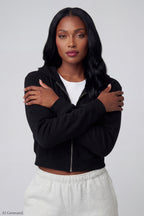 Fleece Cropped Zip Hoodie