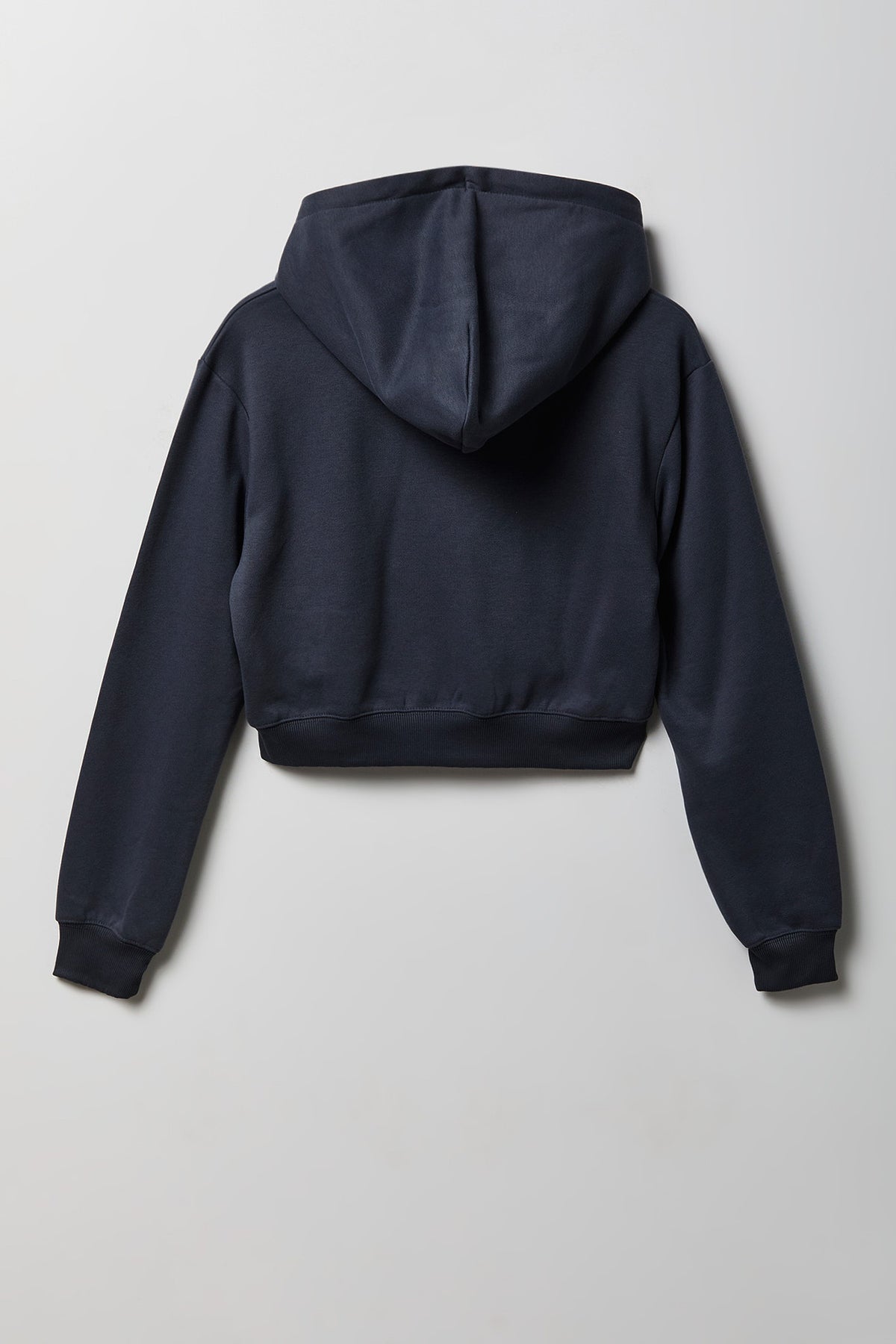 Alt View 5. Fleece Cropped Zip Hoodie - Dark Grey
