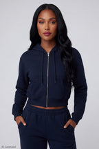 Fleece Cropped Zip Hoodie