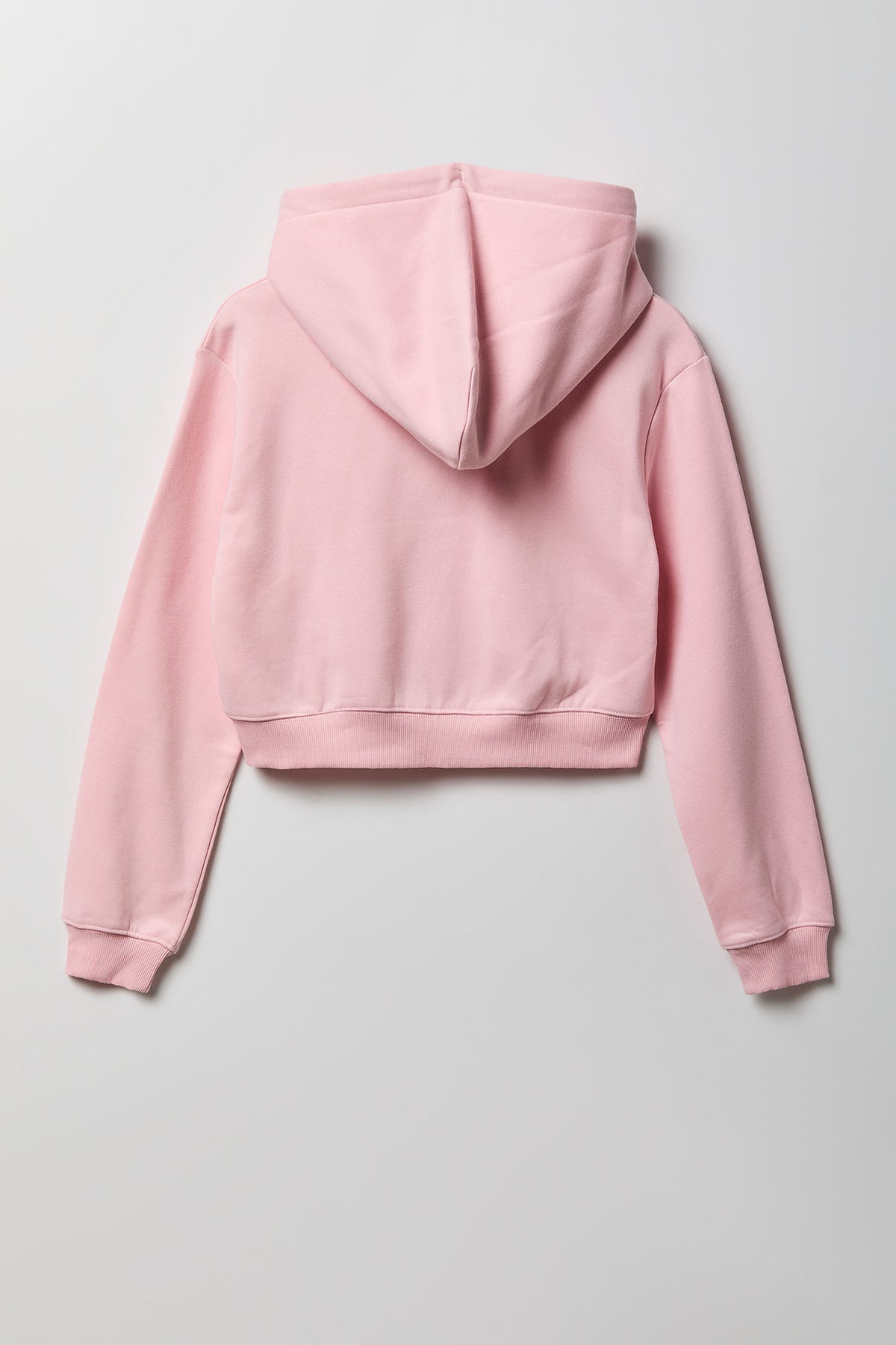 Alt View 5. Fleece Cropped Zip Hoodie - Light Pink