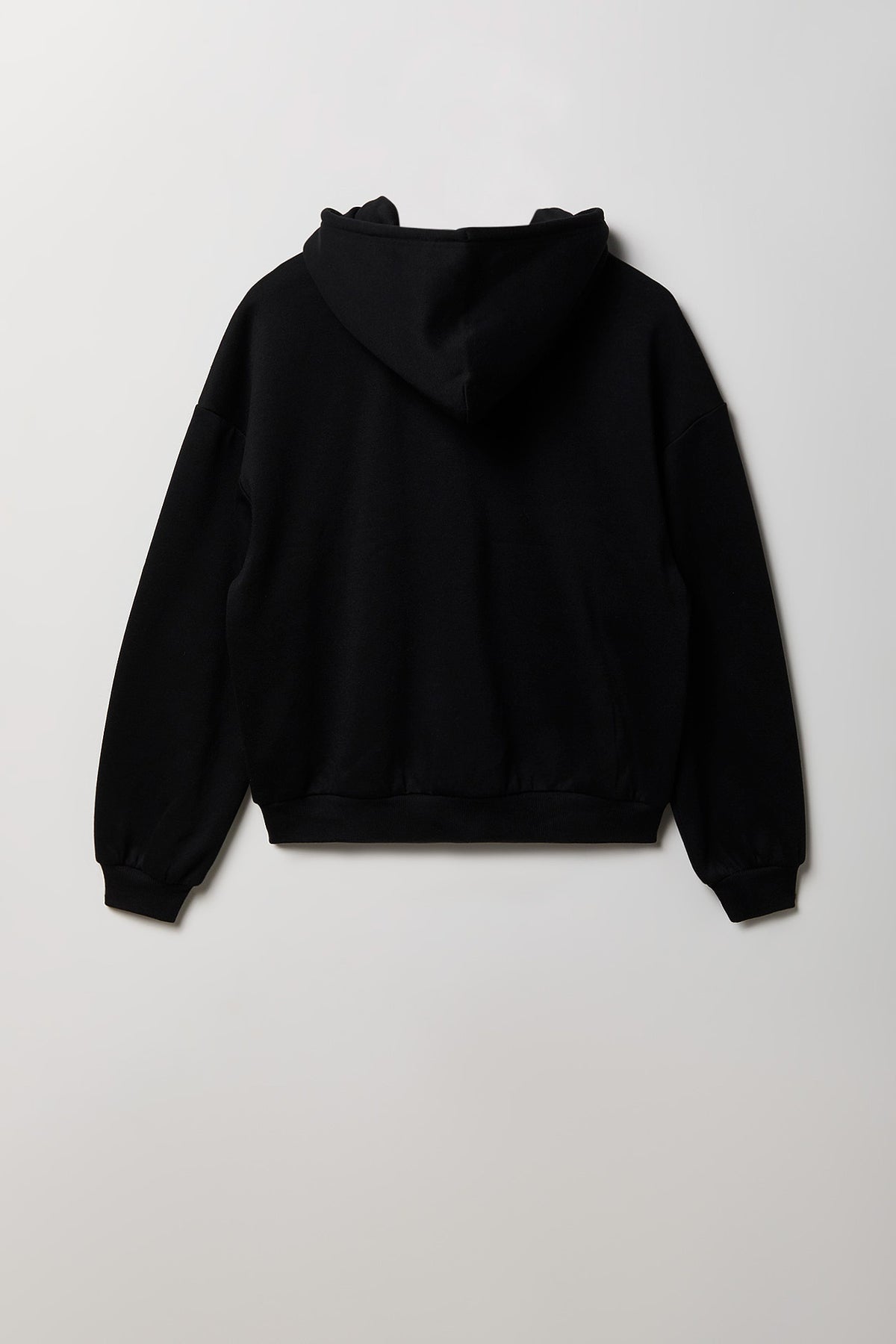 Alt View 2. Fleece Boxy Zip Hoodie - Black