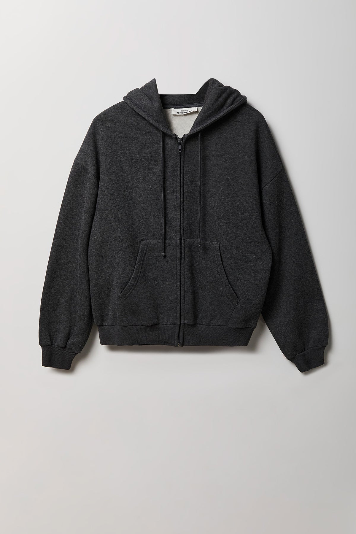 Alt View 3. Fleece Boxy Zip Hoodie - Ivory