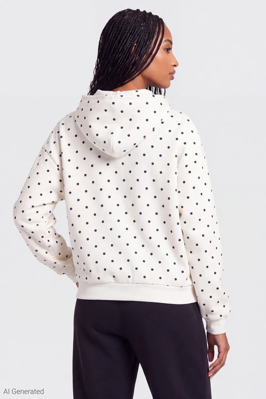 Alt View 2. Fleece Boxy Zip Hoodie - Ivory