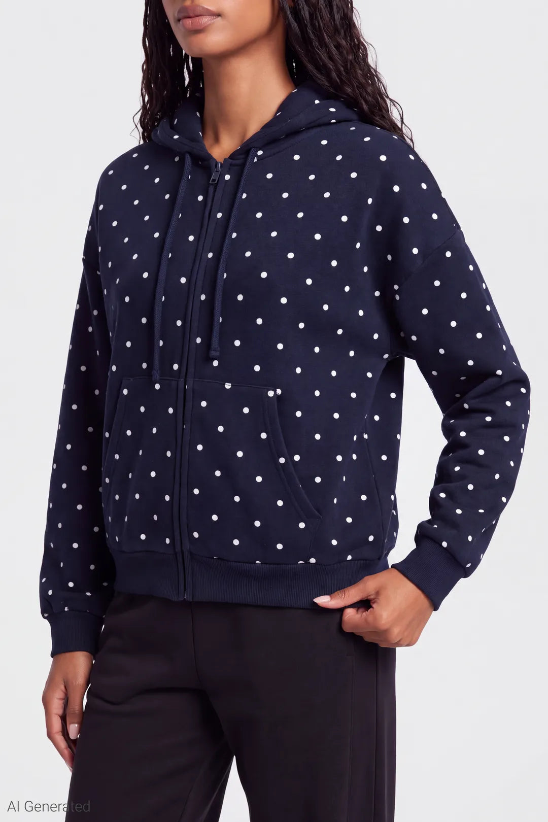 Alt View 4. Fleece Boxy Zip Hoodie - Multi