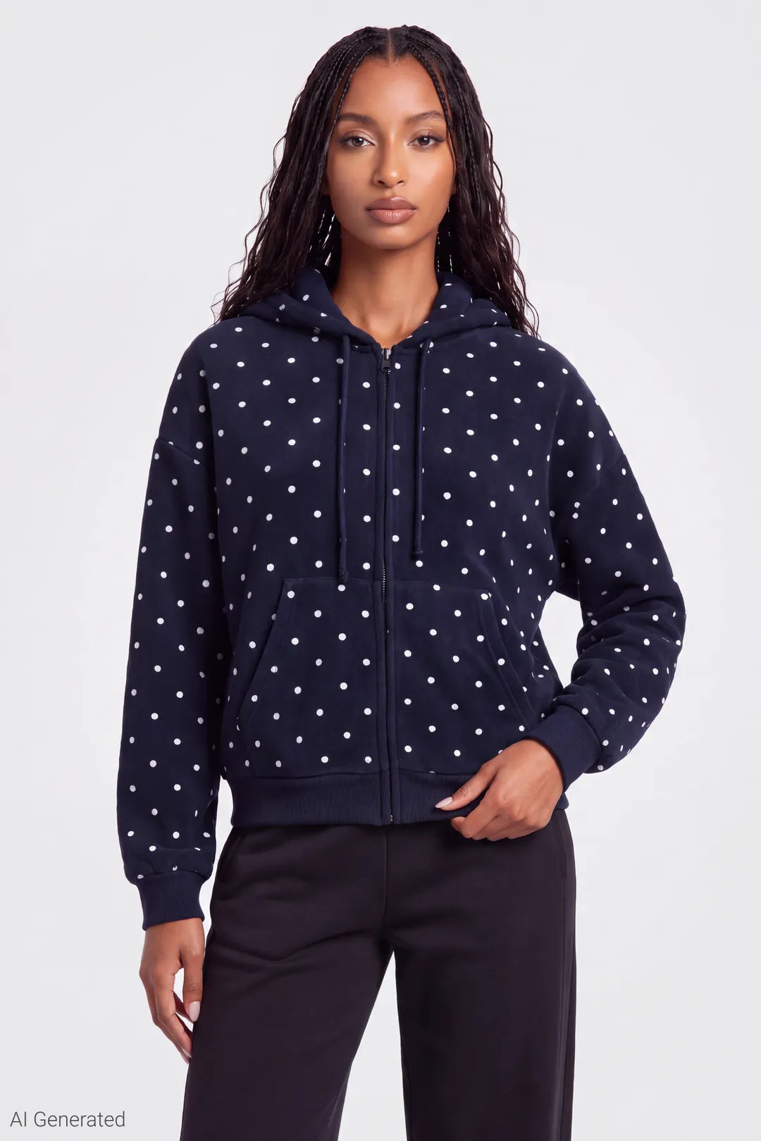 Fleece Boxy Zip Hoodie - Multi