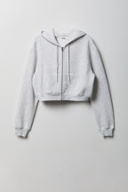 Fleece Cropped Zip Hoodie