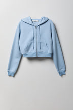 Fleece Cropped Zip Hoodie