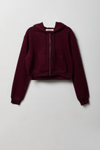 Fleece Cropped Zip Hoodie