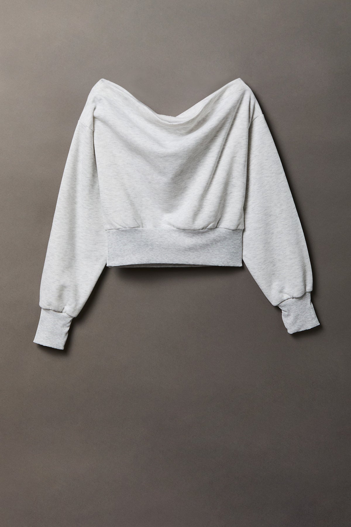 Alt View 2. Playboy Fleece Off Shoulder Sweatshirt - Light Grey