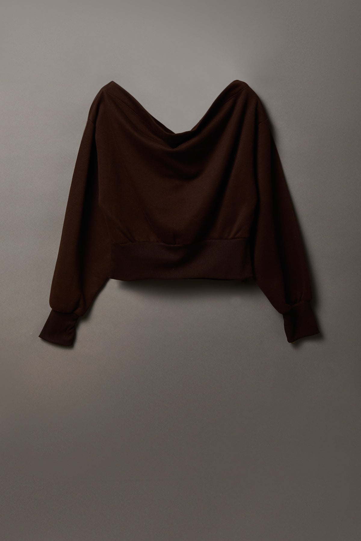 Alt View 2. Playboy Fleece Off Shoulder Sweatshirt - Brown