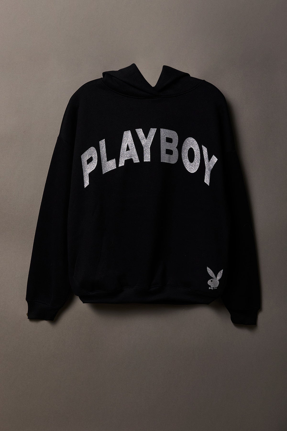 Alt View 2. Playboy Fleece Boxy Hoodie - Black