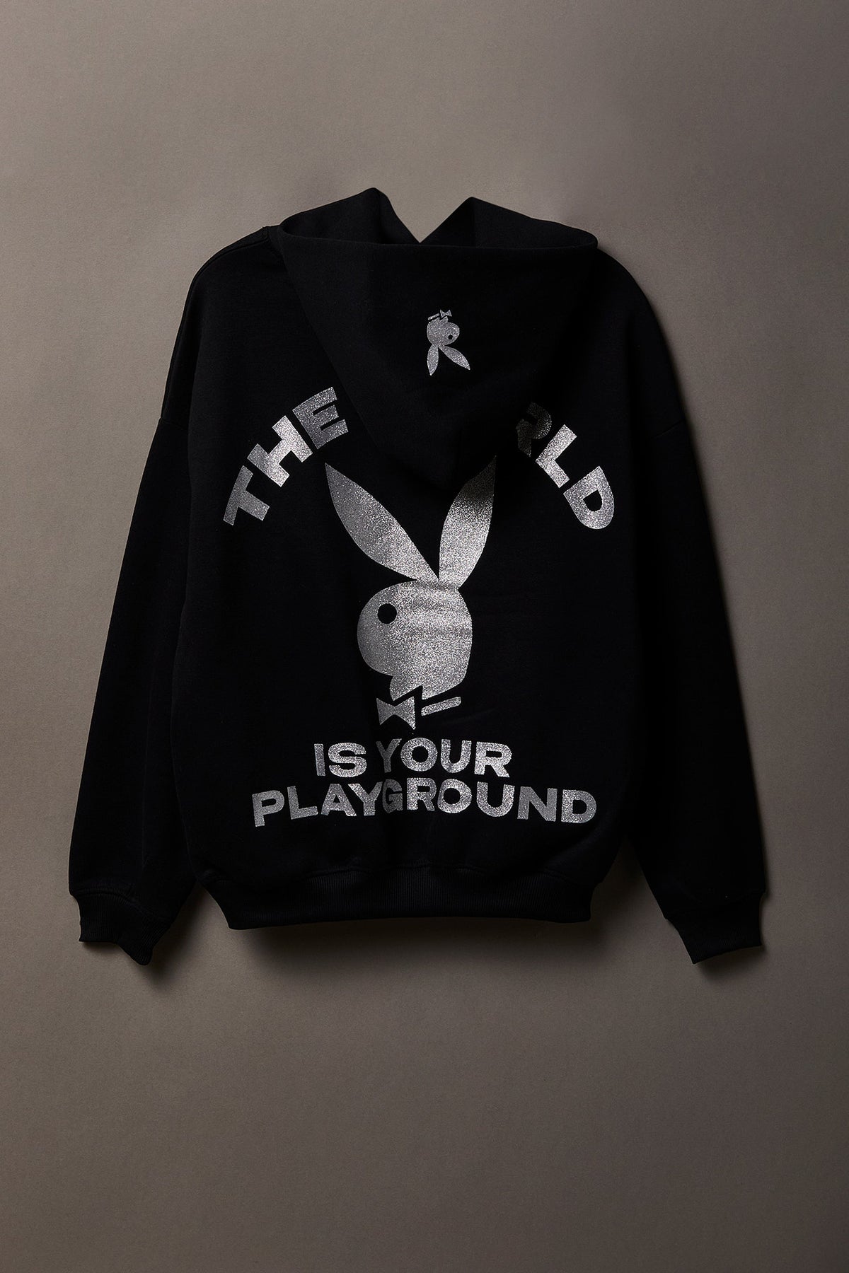 Alt View 3. Playboy Fleece Boxy Hoodie - Black