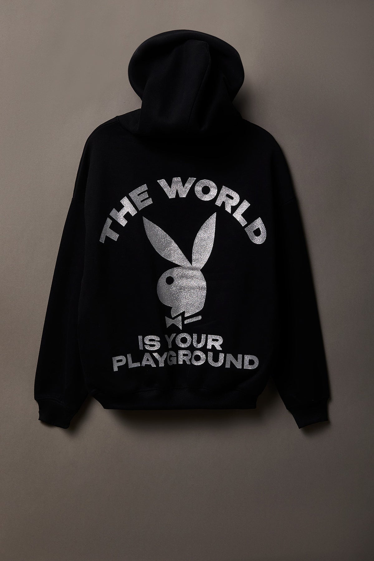 Alt View 4. Playboy Fleece Boxy Hoodie - Black