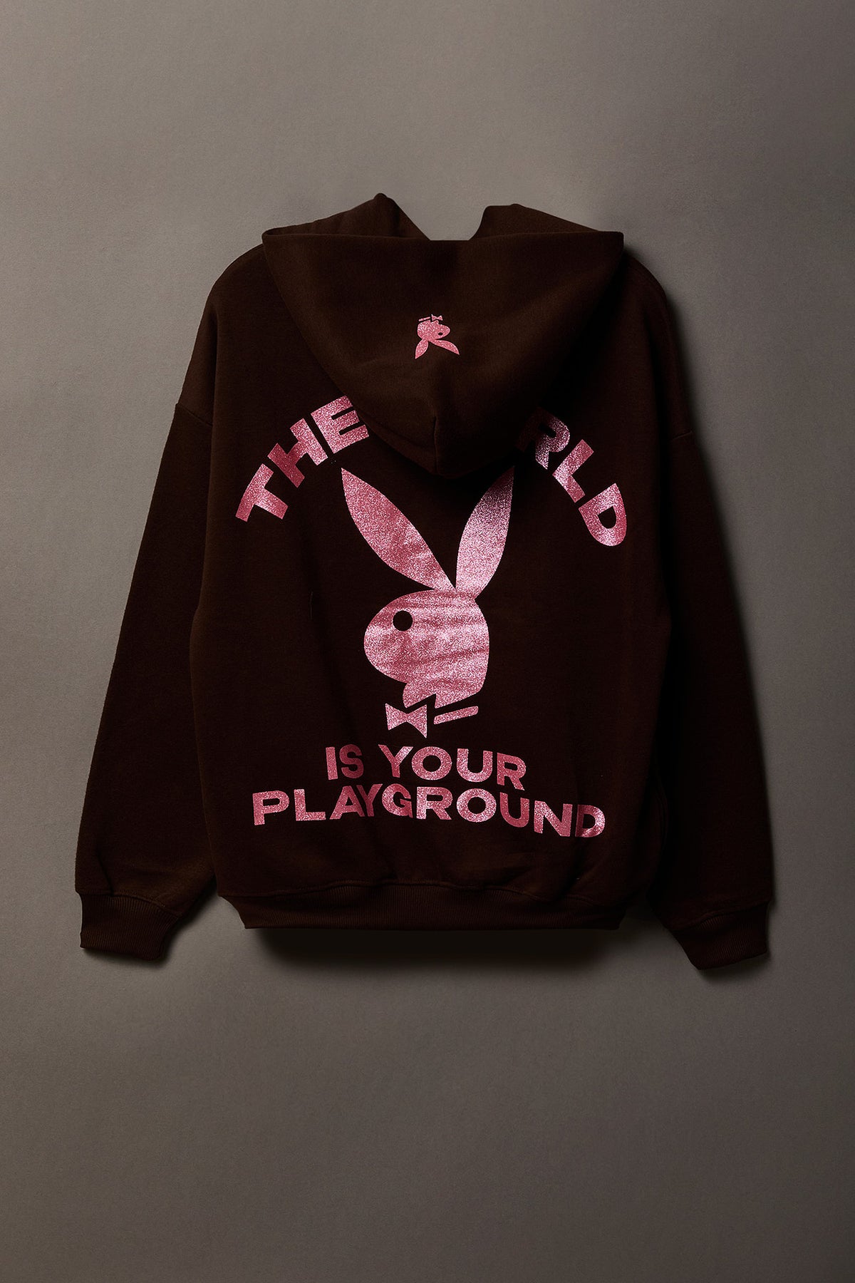 Alt View 3. Playboy Fleece Boxy Hoodie - Brown