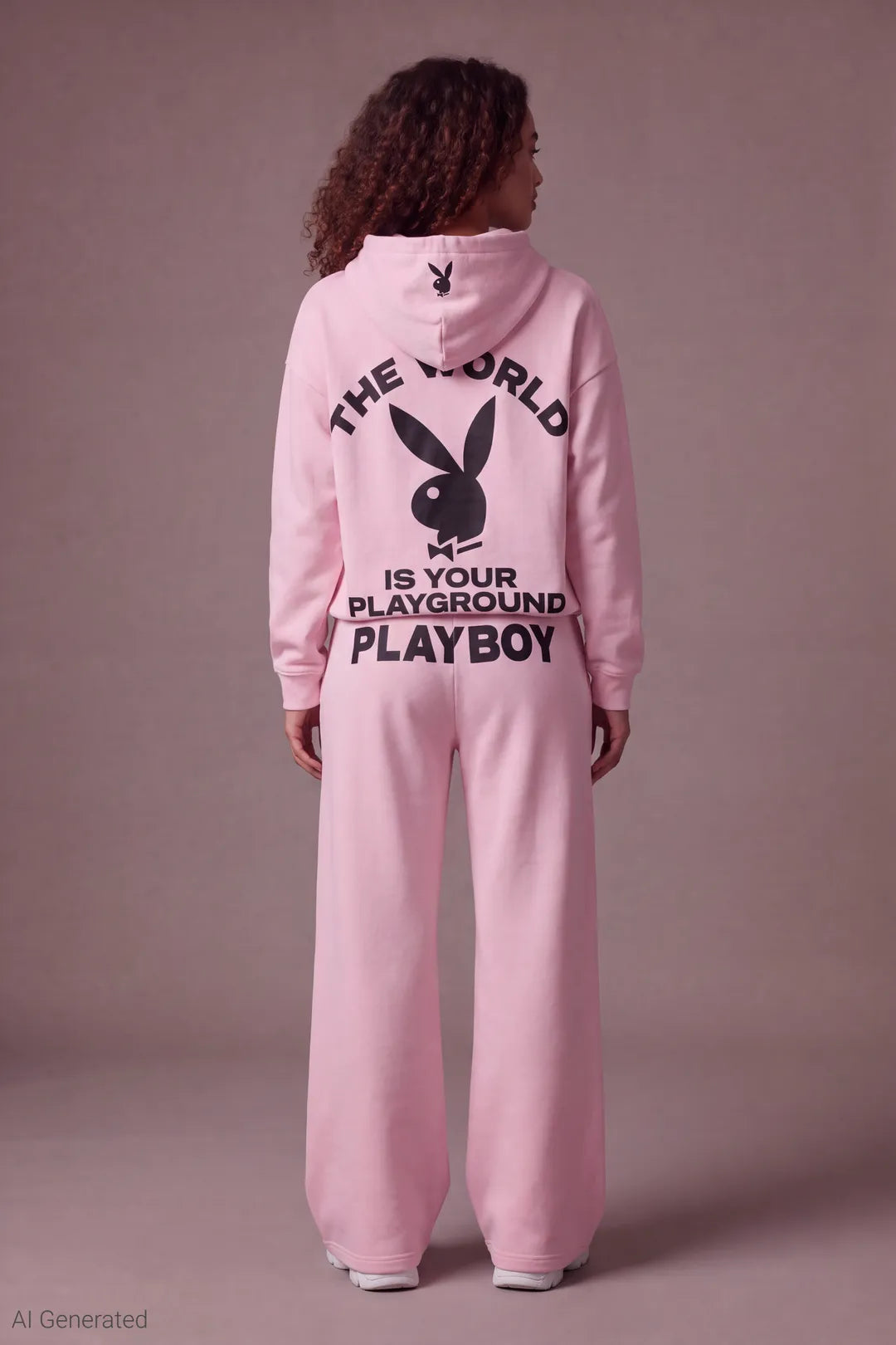 Alt View 3. Playboy Fleece Boxy Hoodie - Light Pink