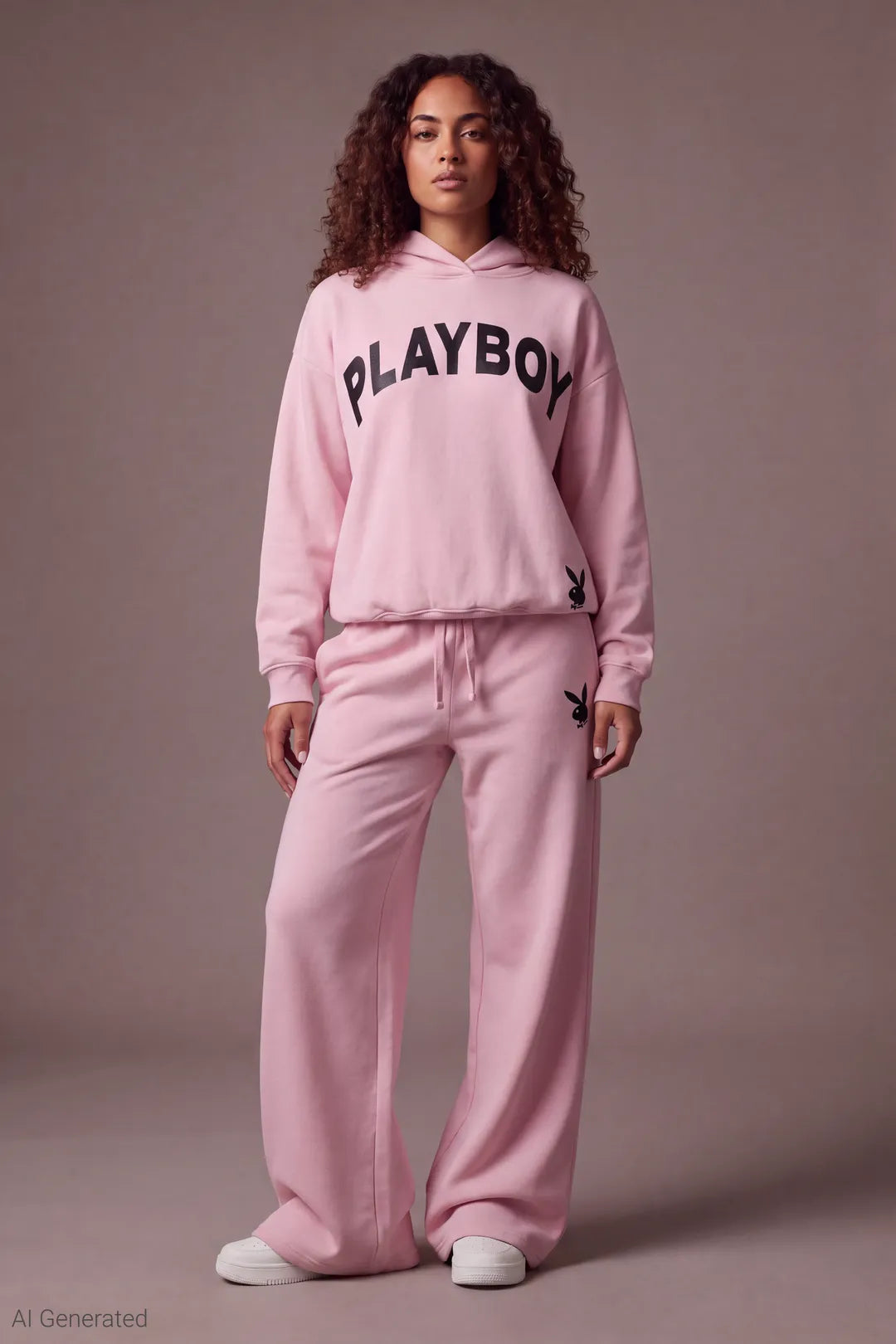 Alt View 2. Playboy Fleece Boxy Hoodie - Light Pink
