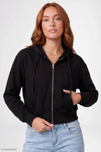 Fleece Cropped Zip Hoodie