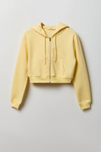 Fleece Cropped Zip Hoodie