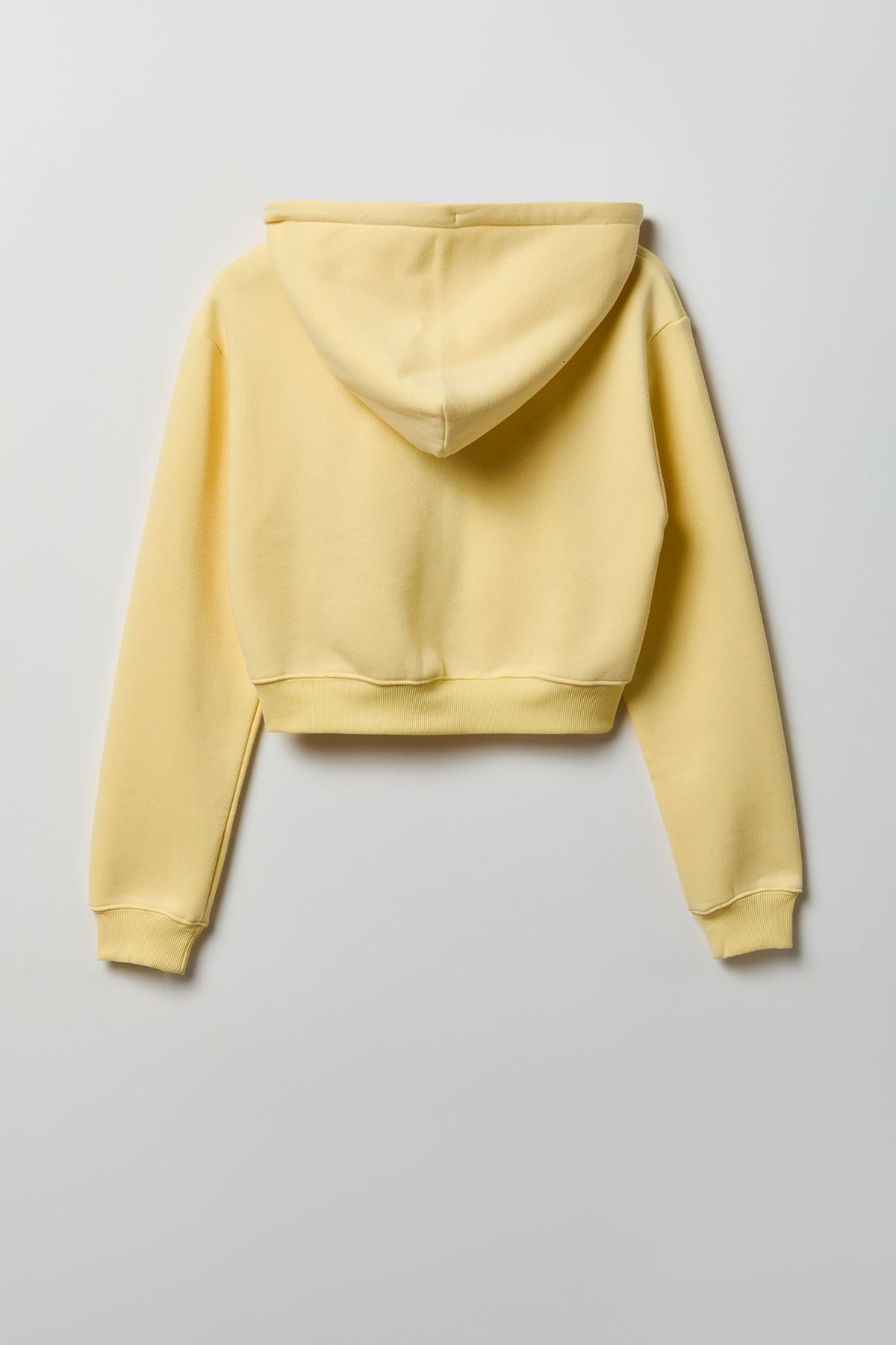 Alt View 2. Fleece Cropped Zip Hoodie - Yellow