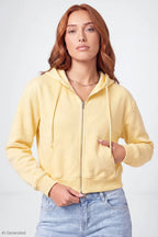 Fleece Cropped Zip Hoodie