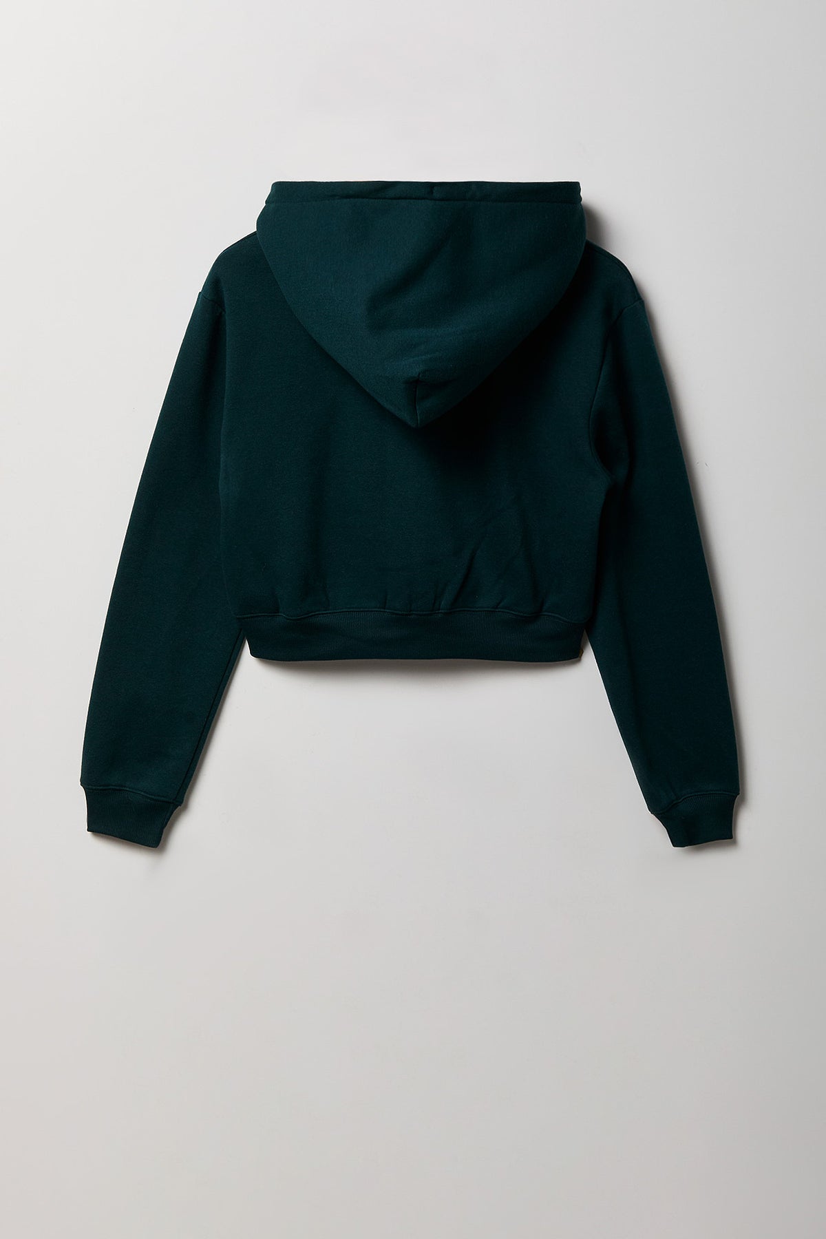 Alt View 5. Fleece Cropped Zip Hoodie - Green