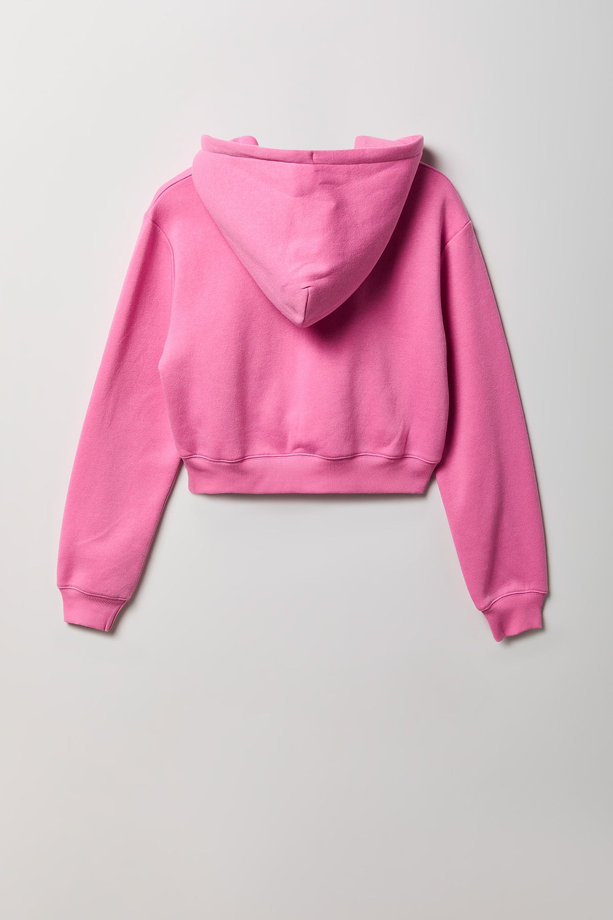 Alt View 5. Fleece Cropped Zip Hoodie - Pink