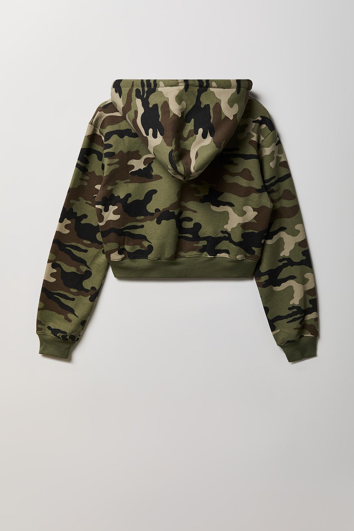 Alt View 5. Fleece Cropped Zip Hoodie - Camouflage