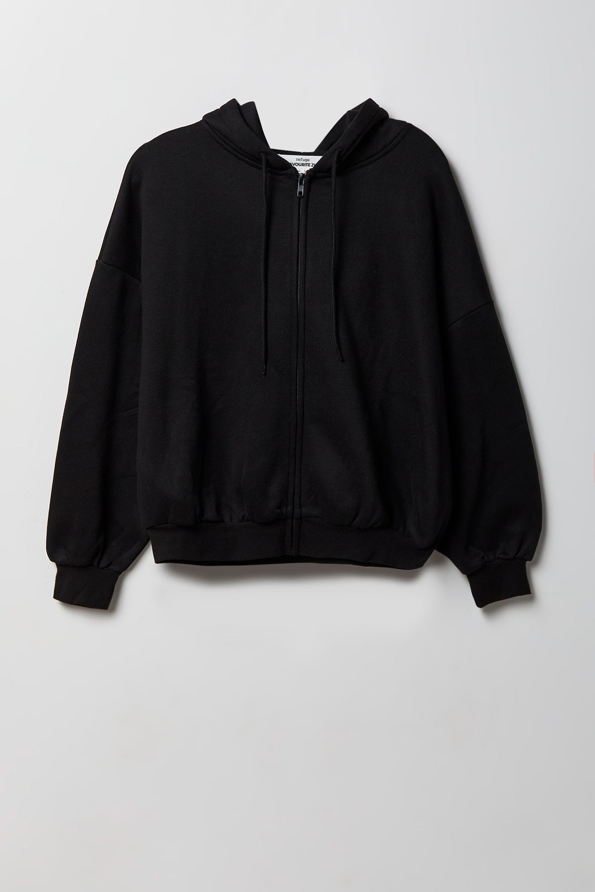 Alt View 5. Fleece Boxy Zip Hoodie - Black