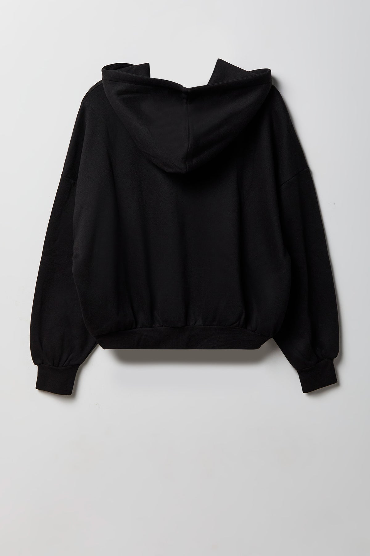 Alt View 6. Fleece Boxy Zip Hoodie - Black