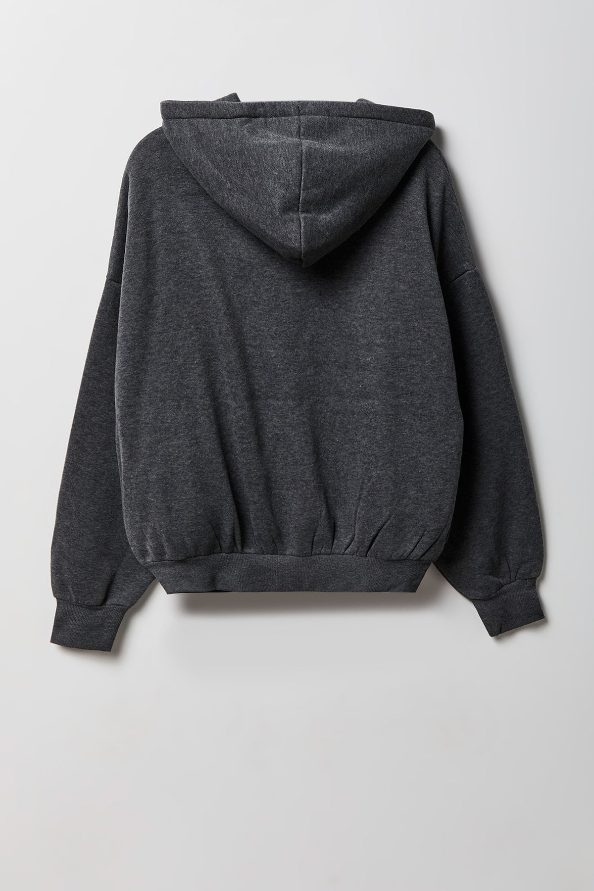 Alt View 6. Fleece Boxy Zip Hoodie - Charcoal