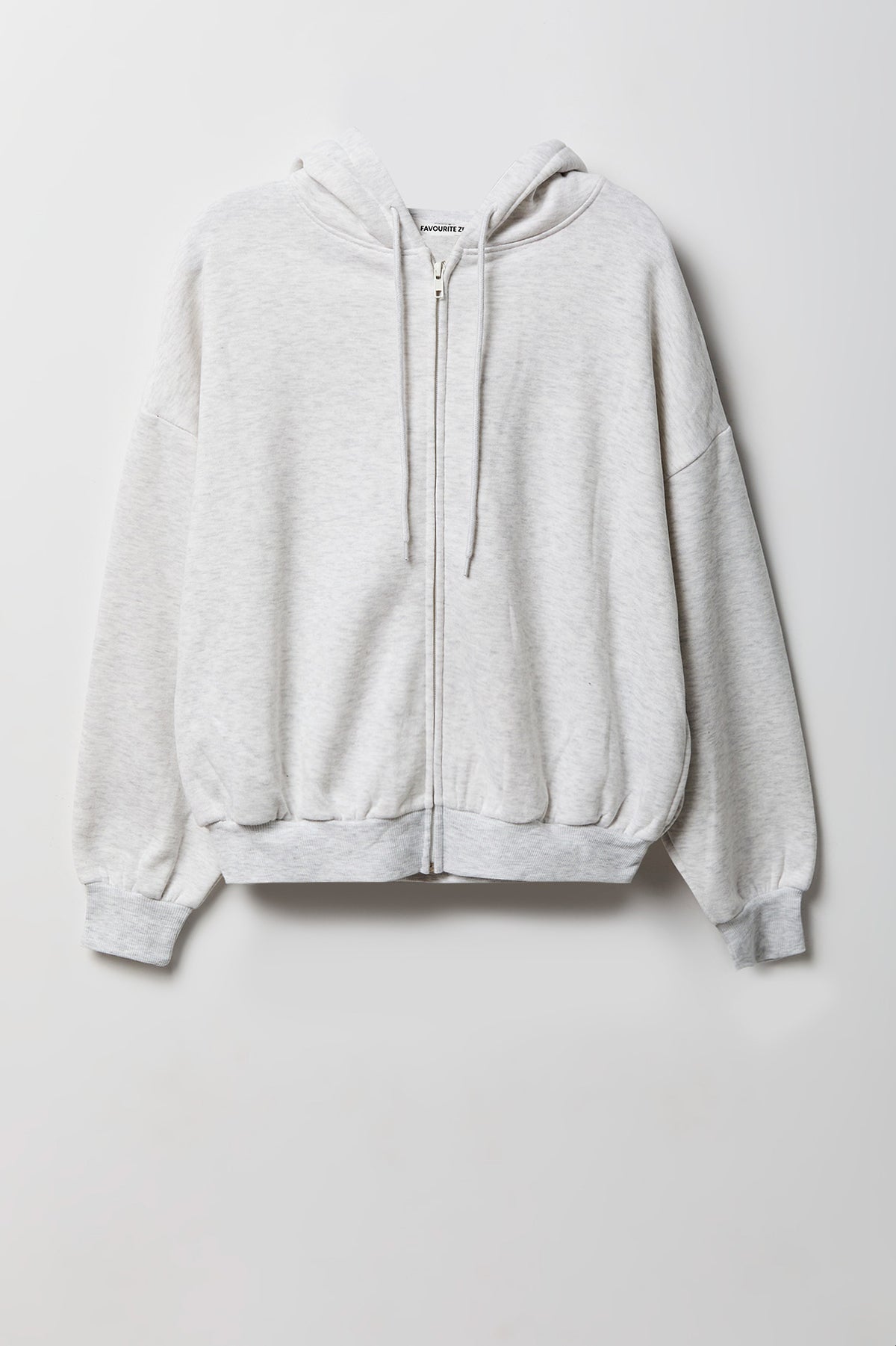 Alt View 5. Fleece Boxy Zip Hoodie - Light Grey