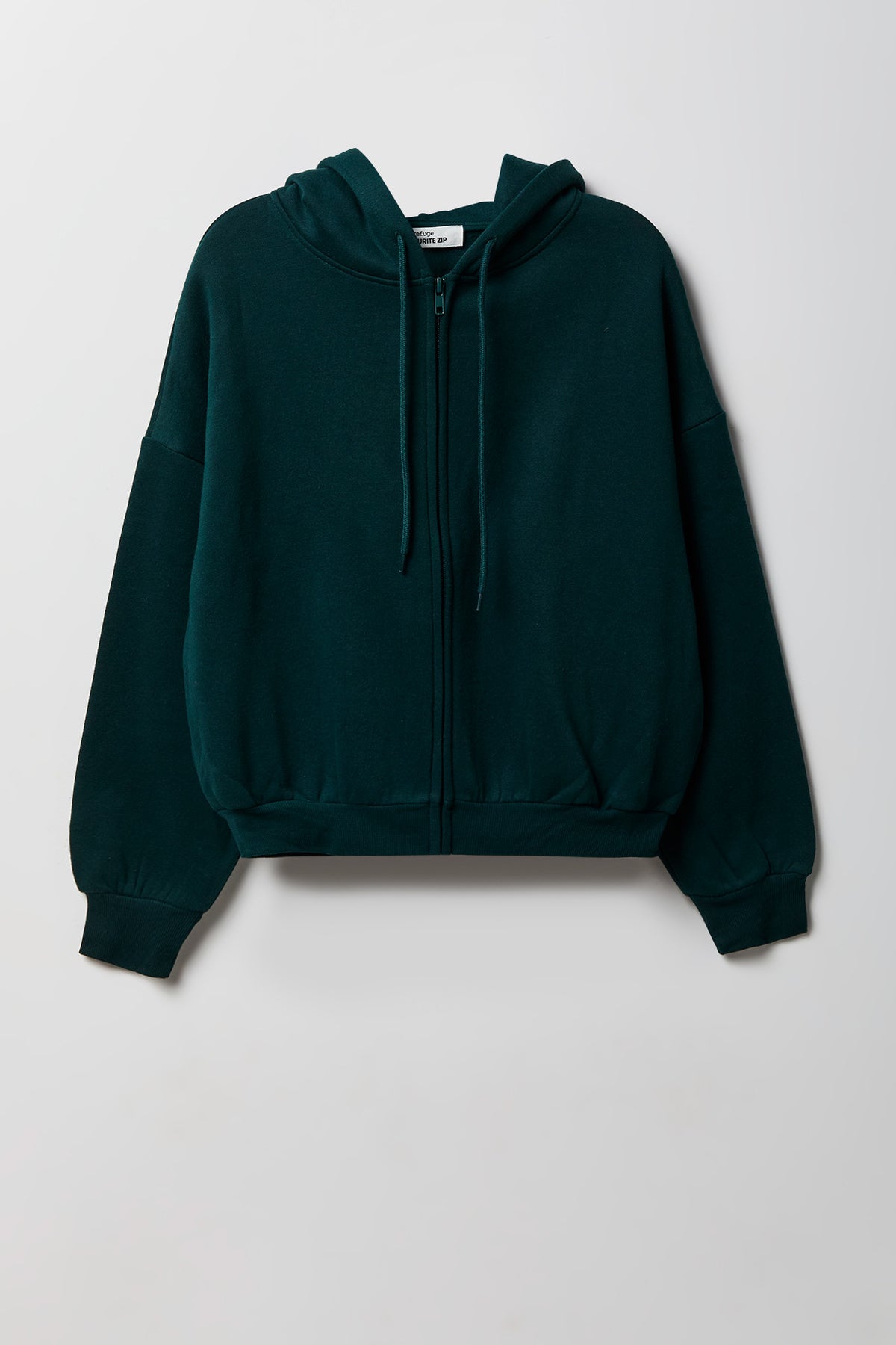 Alt View 5. Fleece Boxy Zip Hoodie - Green