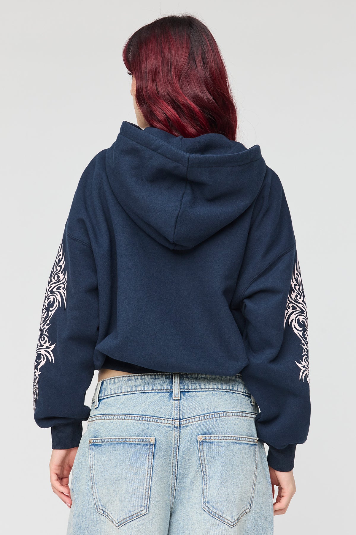 Alt View 2. Luxe Fleece Favourite Graphic Zip Hoodie - Dark Blue