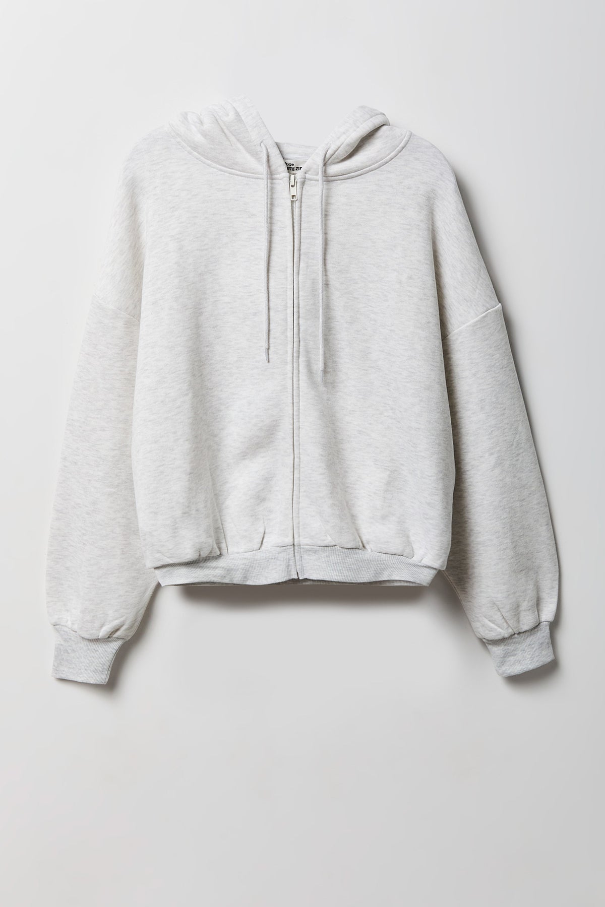 Alt View 5. Fleece Boxy Zip Hoodie - Light Grey