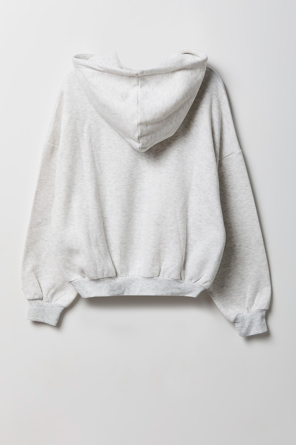 Alt View 6. Fleece Boxy Zip Hoodie - Light Grey