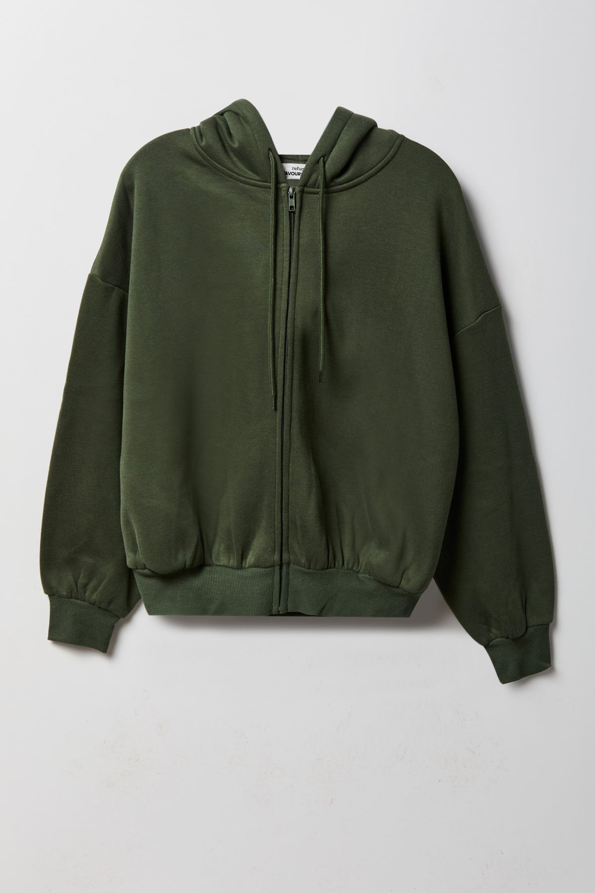 Alt View 5. Fleece Boxy Zip Hoodie - Green
