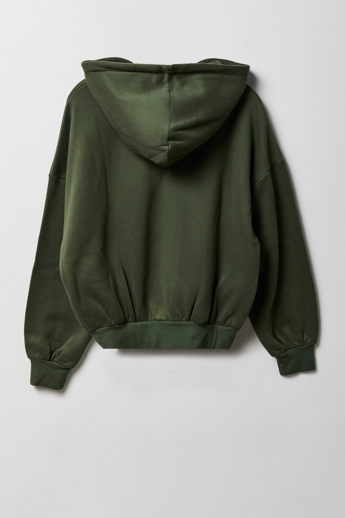 Alt View 6. Fleece Boxy Zip Hoodie - Green