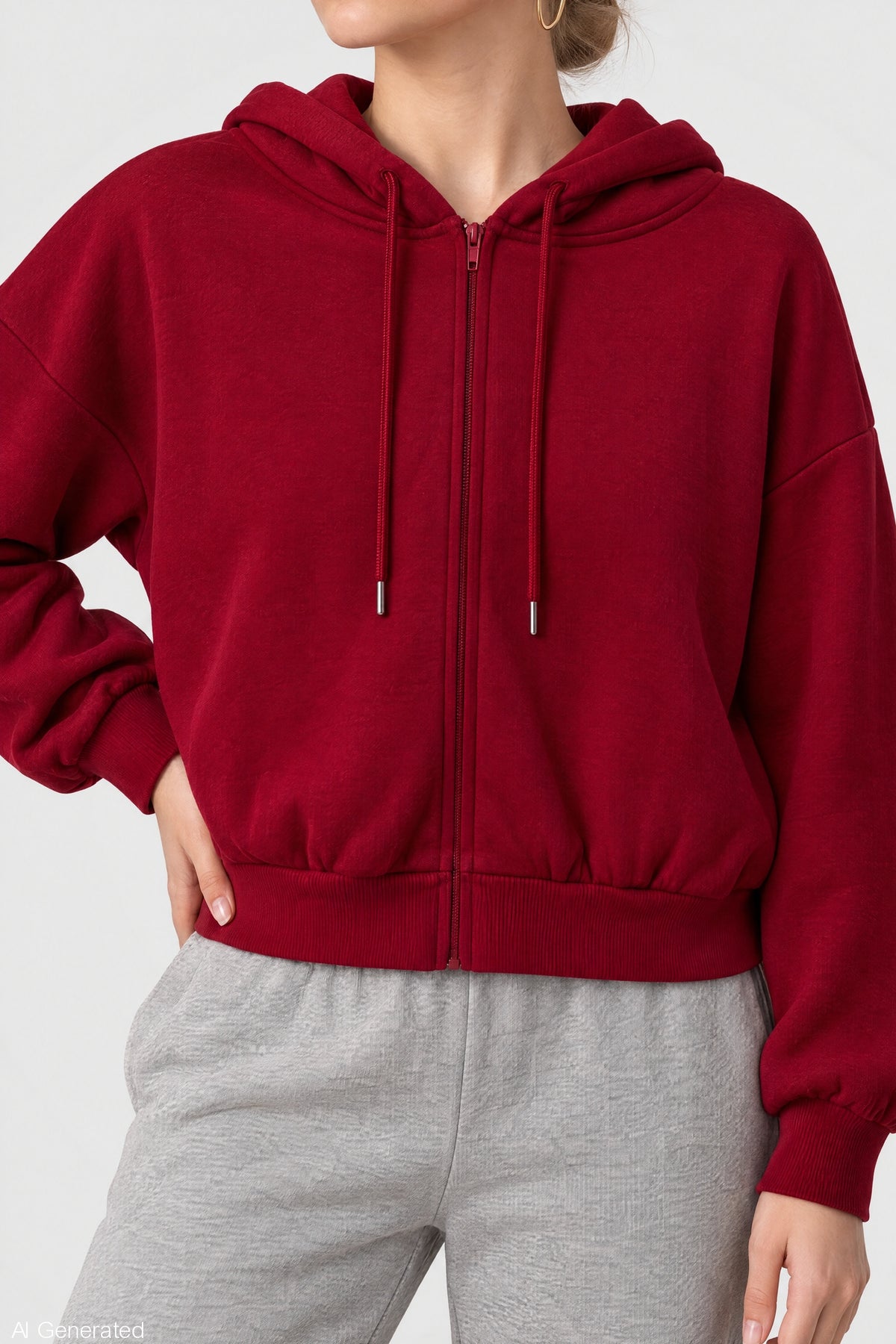 Alt View 22. Fleece Boxy Zip Hoodie - Light Pink