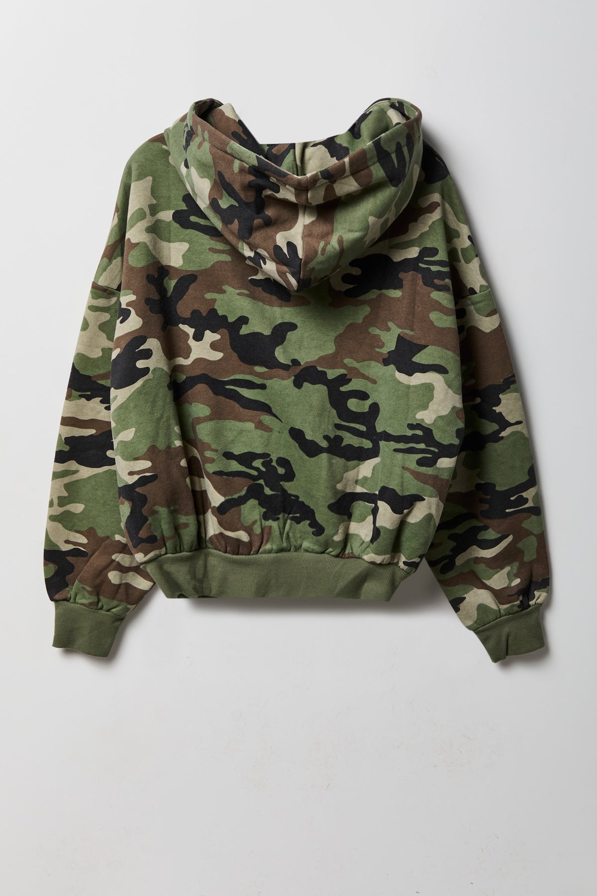 Alt View 6. Fleece Boxy Zip Hoodie - Camouflage