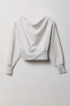 Off Shoulder Fleece Sweatshirt