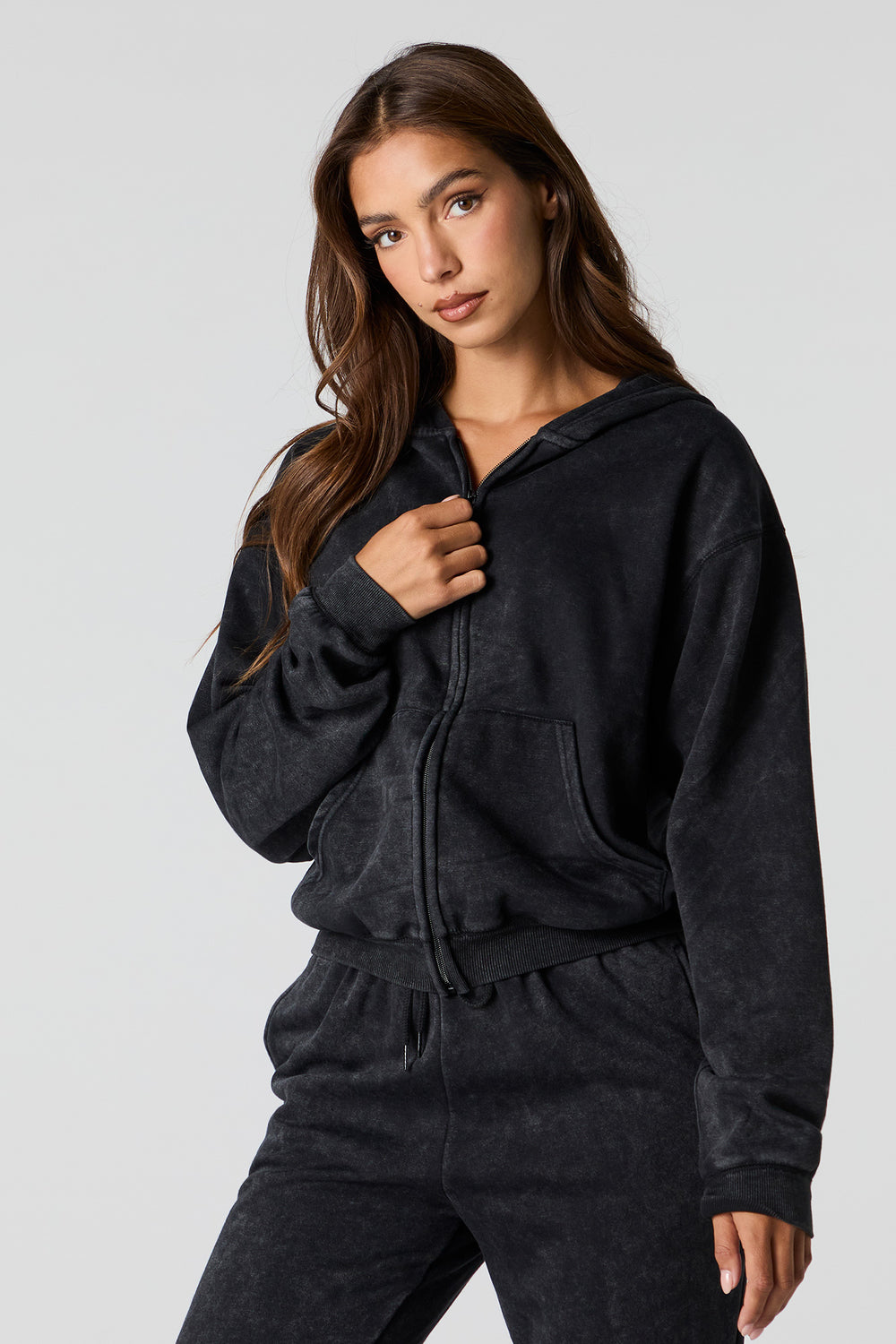 Washed Fleece Zip-Up Hoodie Washed Fleece Zip-Up Hoodie 4