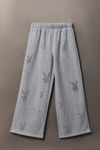 Playboy Rhinestone Ultra Wide Leg Sweatpant