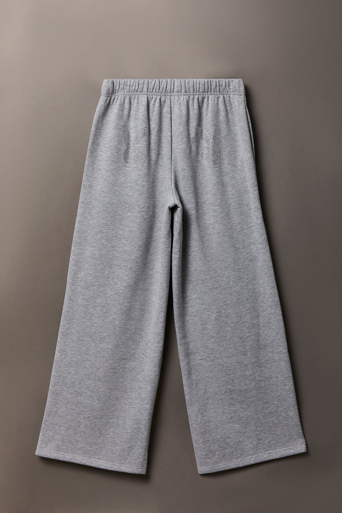 Alt View 2. Playboy Rhinestone Ultra Wide Leg Sweatpant - Heather Grey