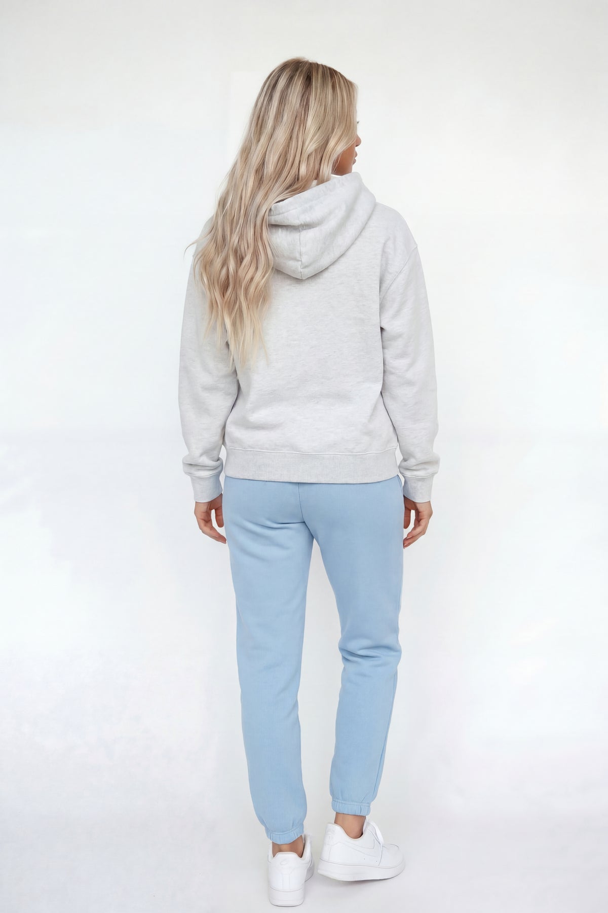 Alt View 2. Fleece Low Rise Slim Jogger - Light Blue