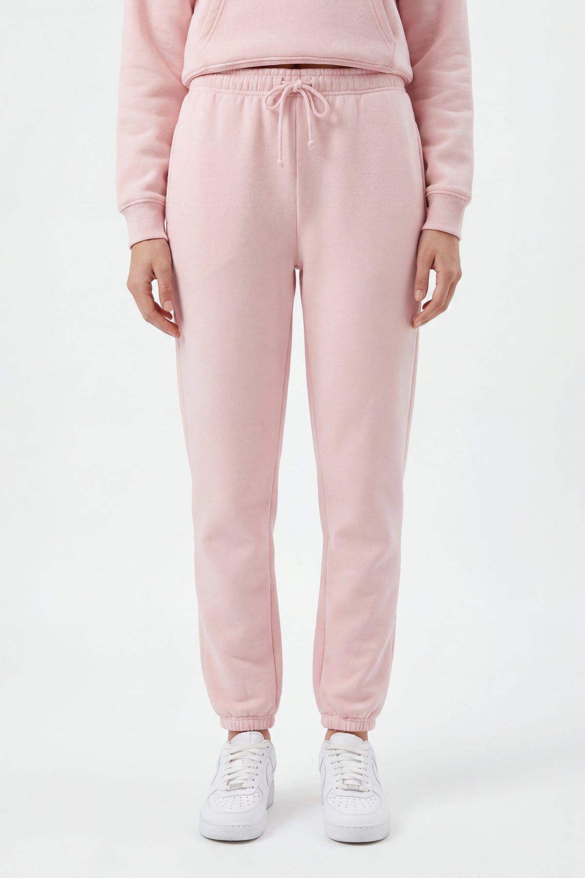Alt View 3. Fleece Low Rise Slim Jogger - Light Pink