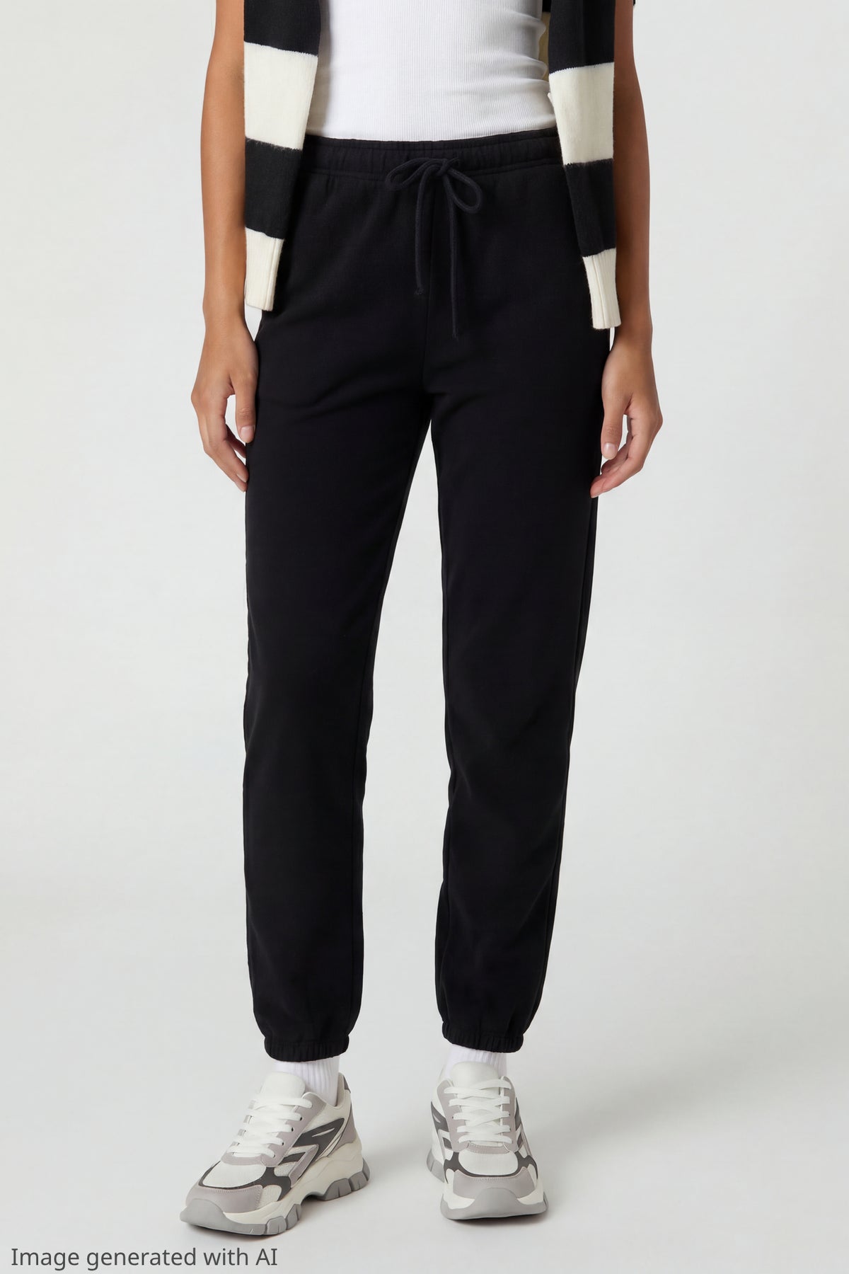Alt View 3. Fleece Slim Jogger - Black