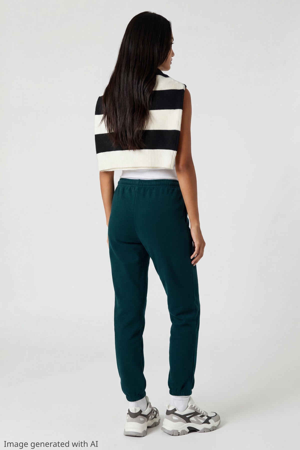 Alt View 2. Fleece Slim Jogger - Green
