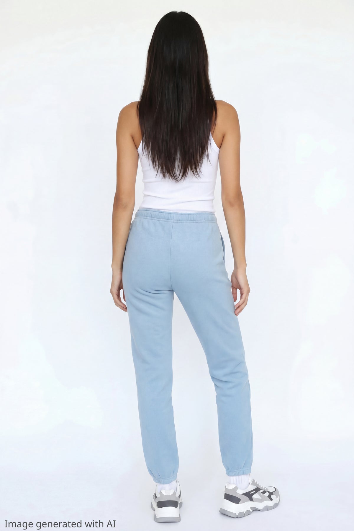 Alt View 2. Fleece Slim Jogger - Light Blue