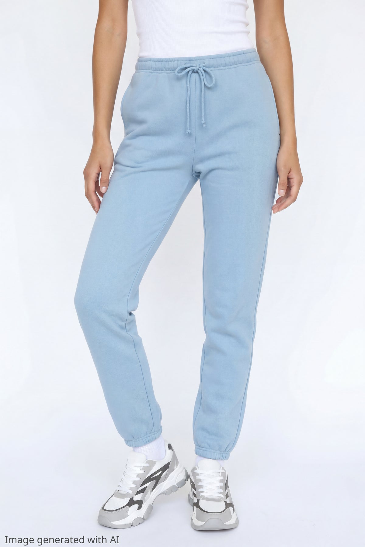 Alt View 3. Fleece Slim Jogger - Light Blue